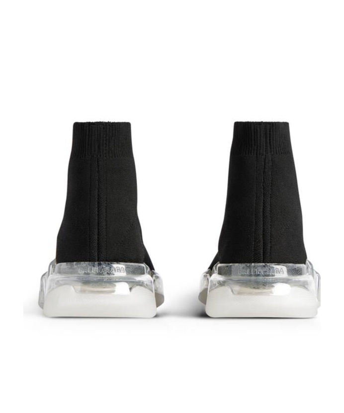 Balenciaga Women's Speed 2.0 Full Clear Sole Recycled Knit Sneaker In Black In Black