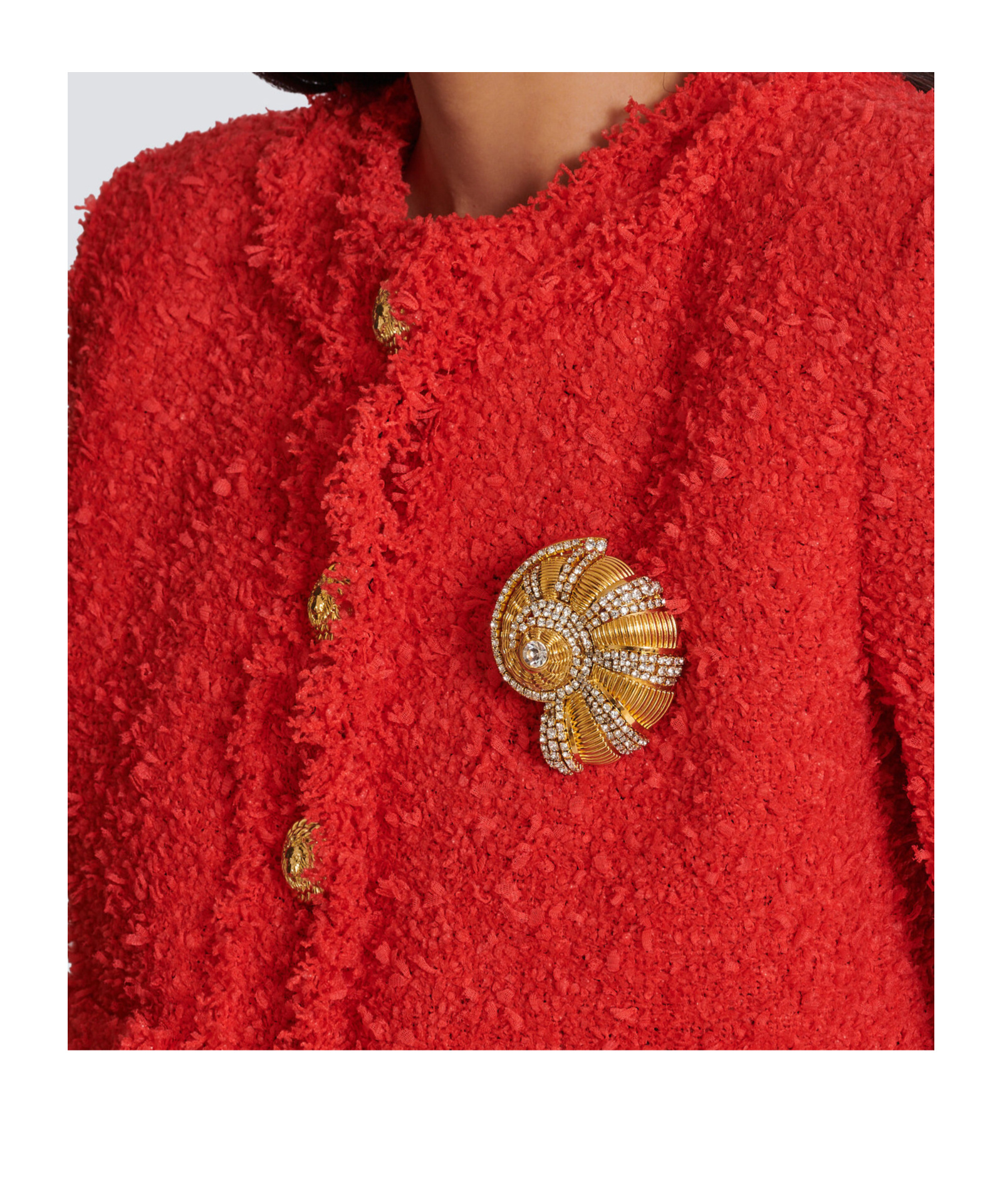 Balmain Snail Brooch In Yellow