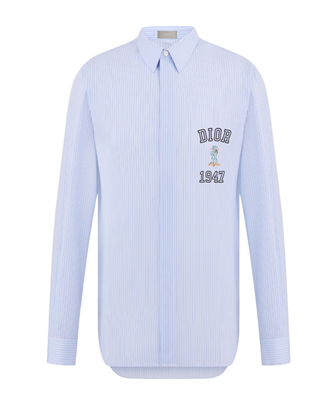 Dior Striped Long-sleeved Shirt In Blue