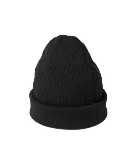 Gucci Gg Wool Blend Jacquard Hat In Black