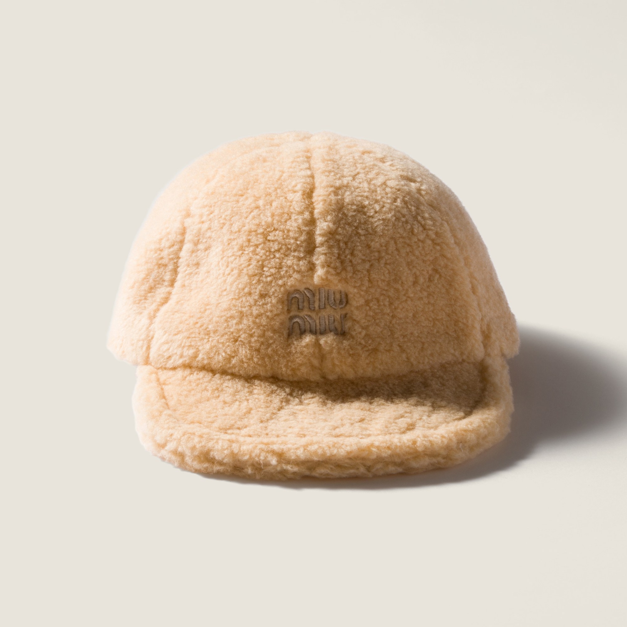 Miu Miu Fleece Baseball Cap In Brown