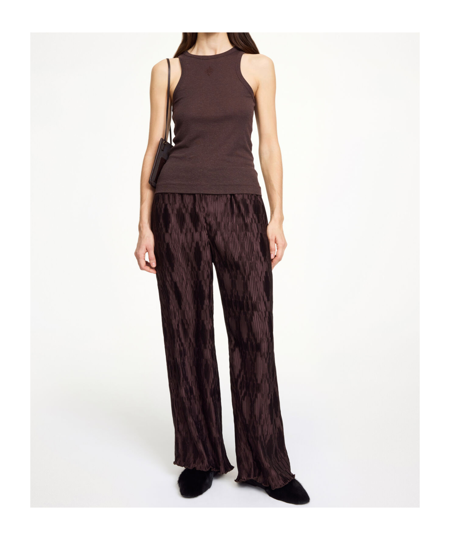 By Malene Birger Pleated Wide-leg Casual Pants In Black