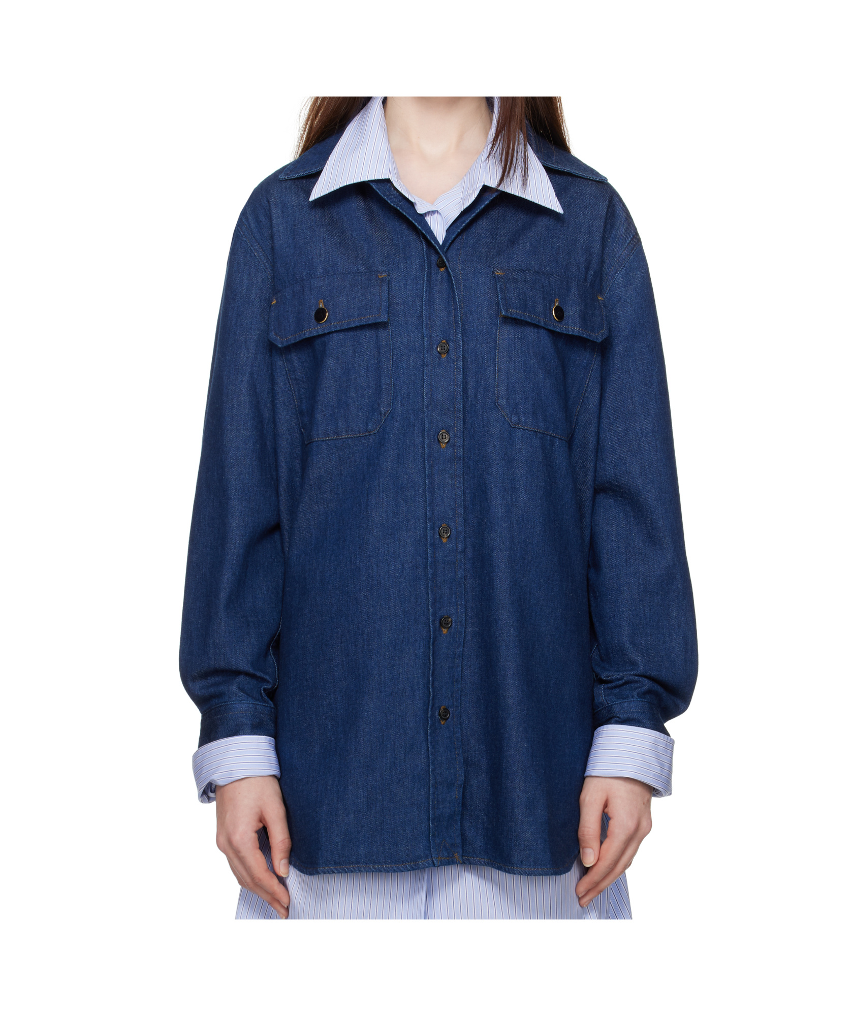 Apc Indigo Anastasia Barbieri Edition Mare Denim Shirt In Blue