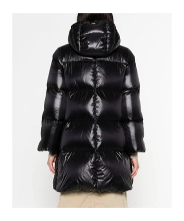 Herno Quilted Hooded Down Coat In Black