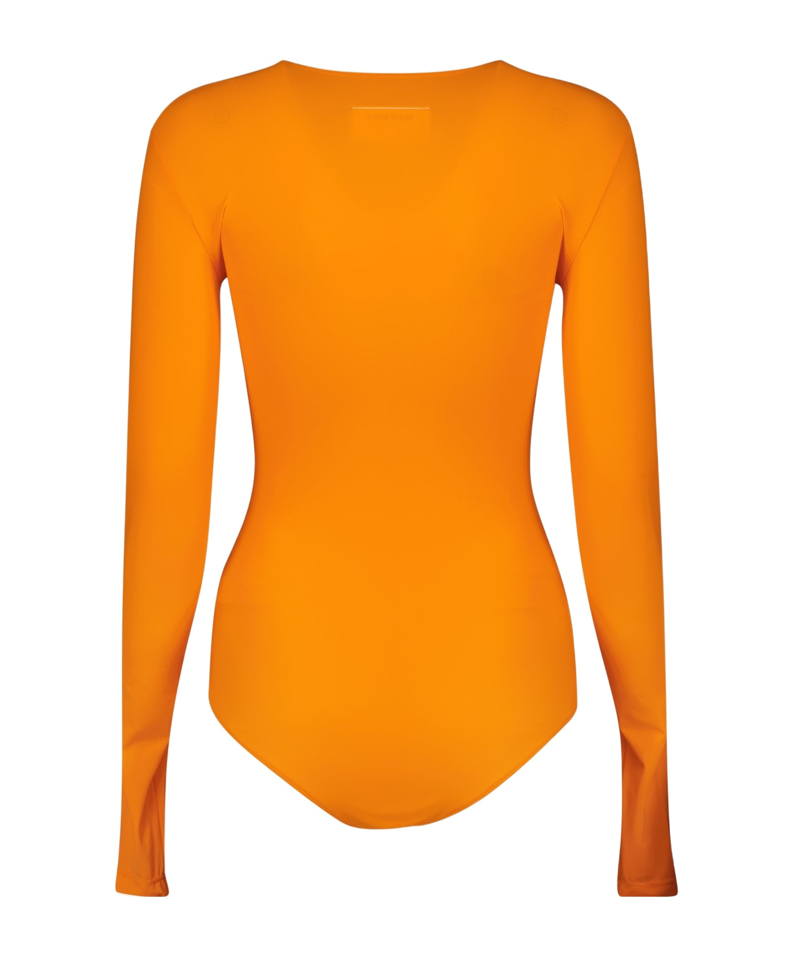 Mm6 Maison Margiela Orange Lycra Jersey Bodysuit In Orange
