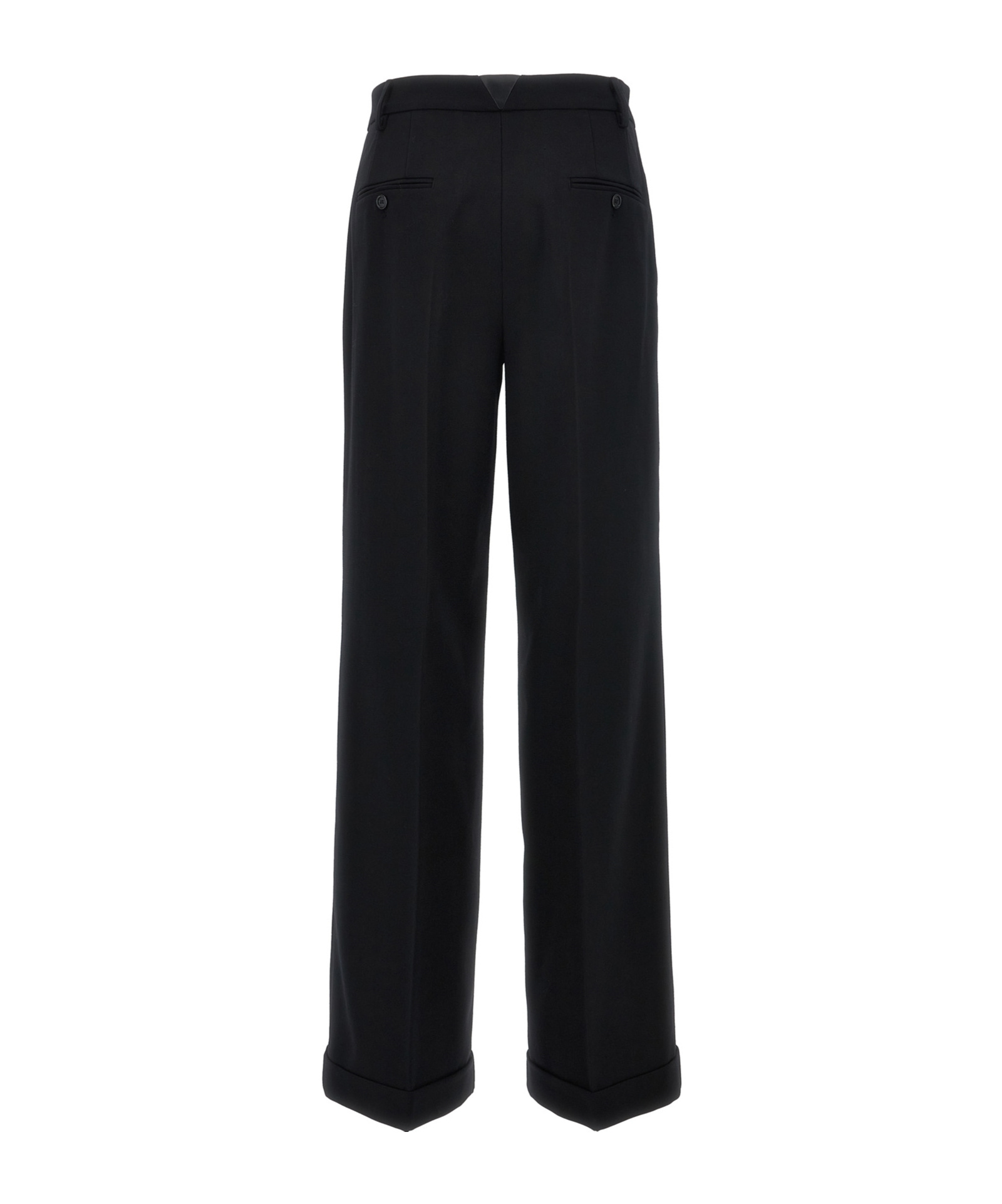 Pinko Crepe Fabric Wide-leg Trousers In Black