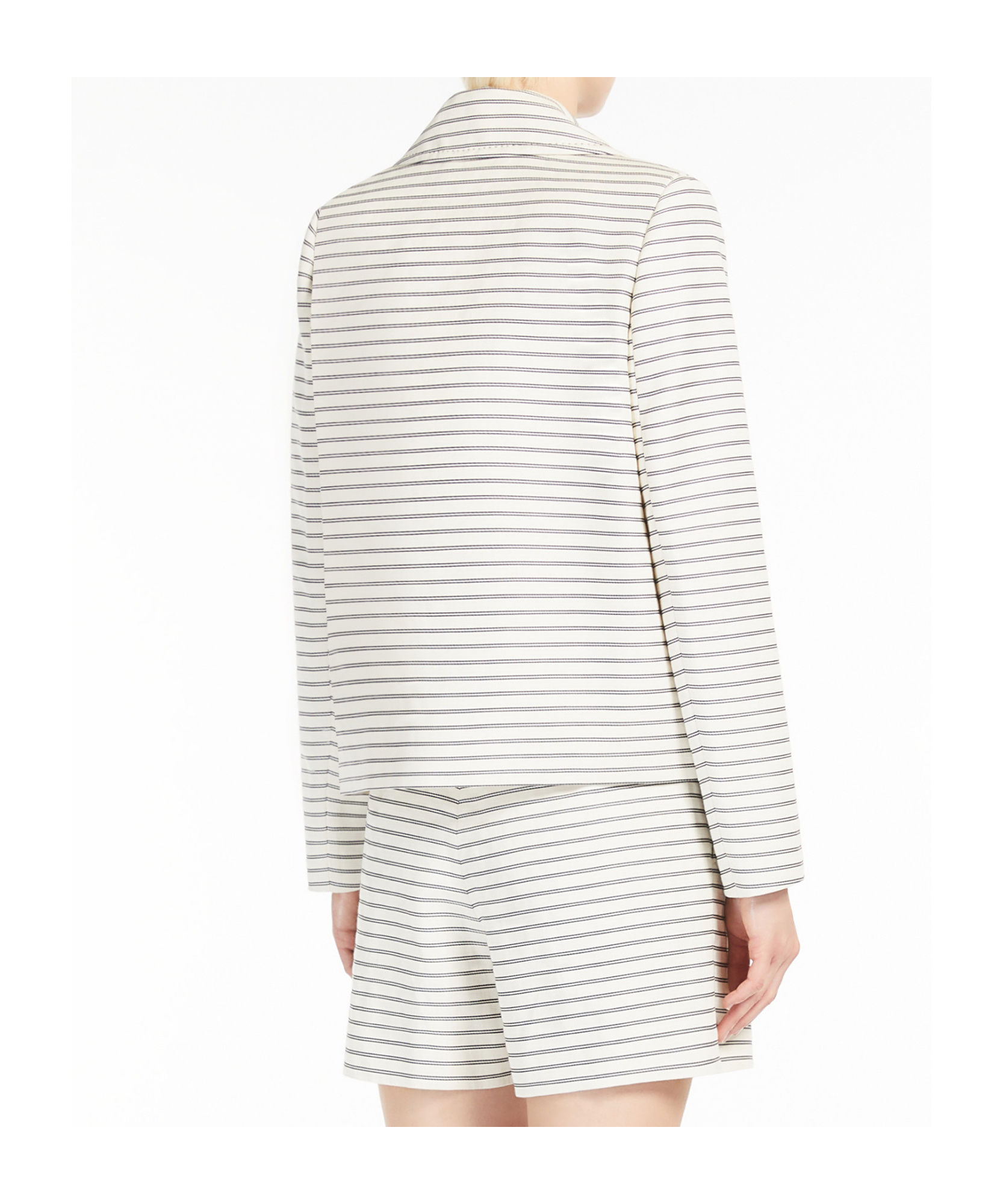 Max Mara Striped Ottoman Bermuda Shorts In White