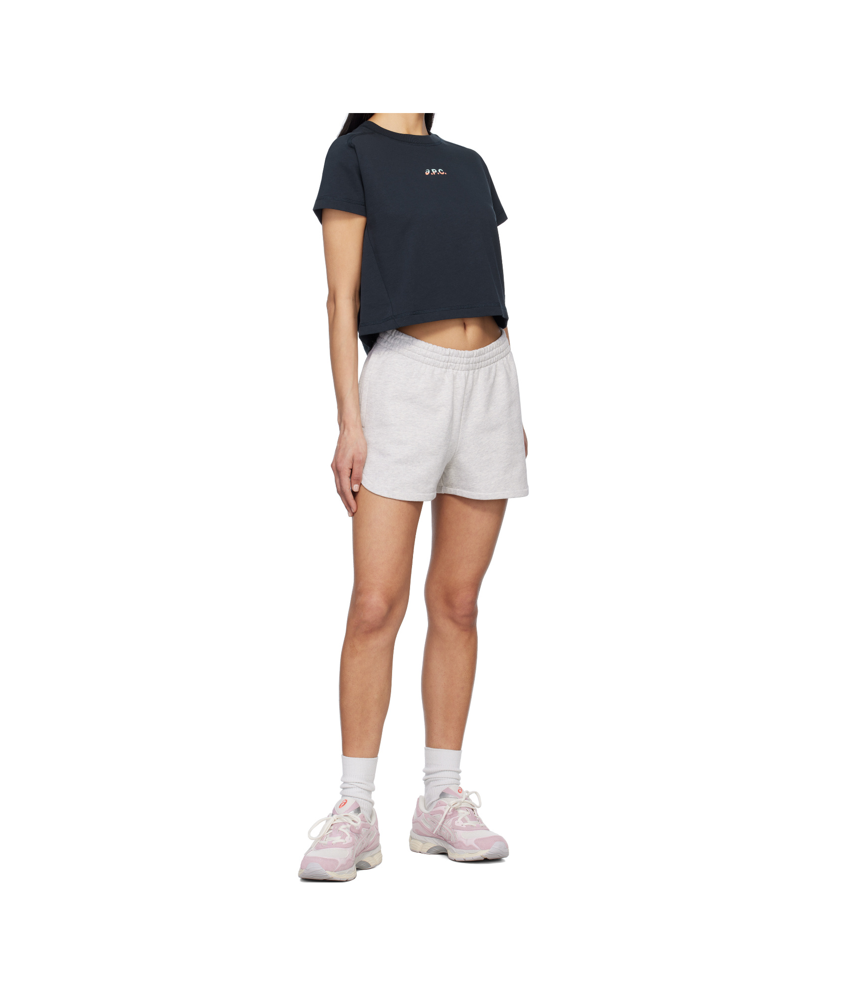 Apc Navy Asics Edition Cloud T-shirt In Navy Blue A