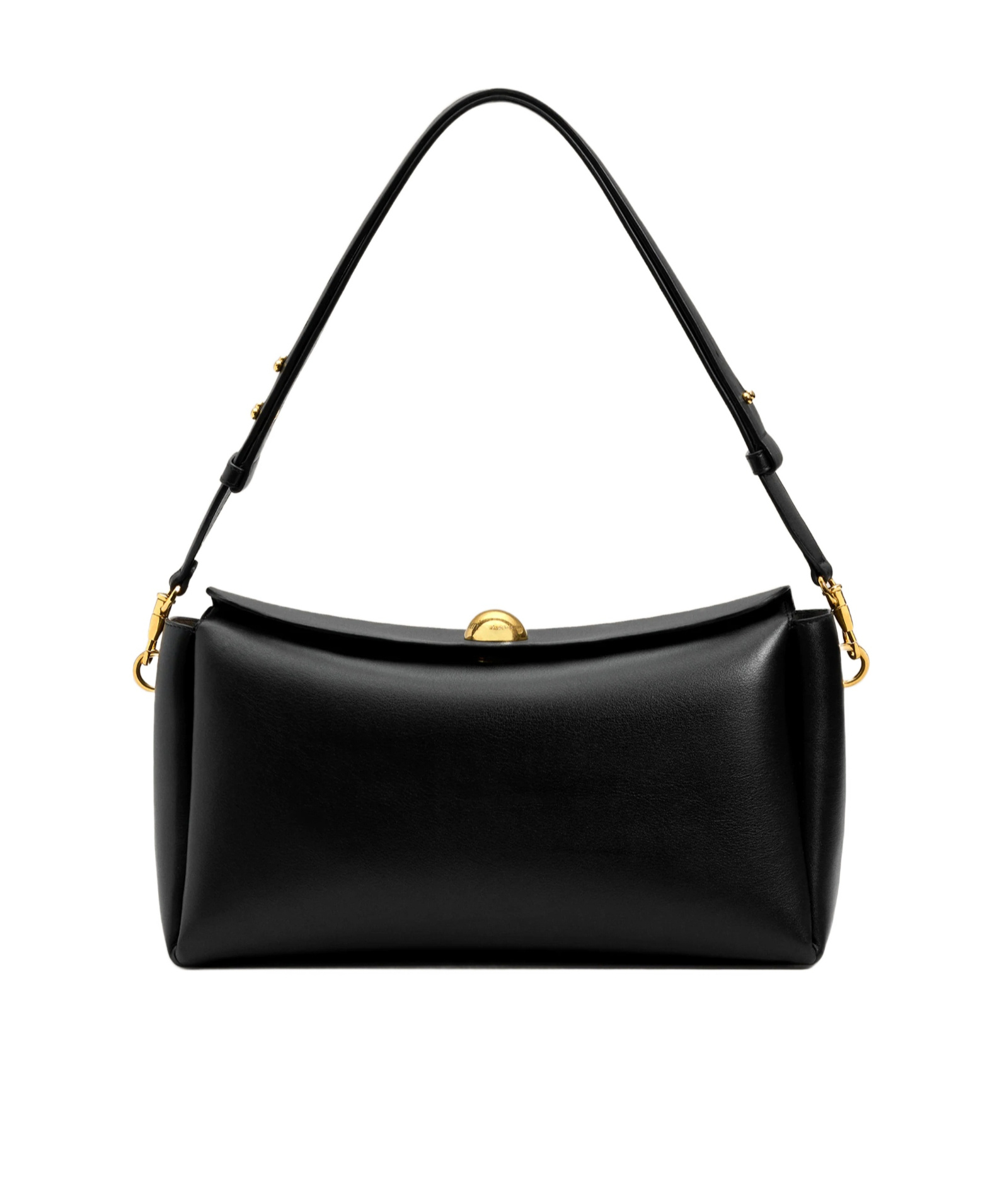 Ami Alexandre Mattiussi Medium Carrousel Magnetic-closure Smooth Leather Bag In Black