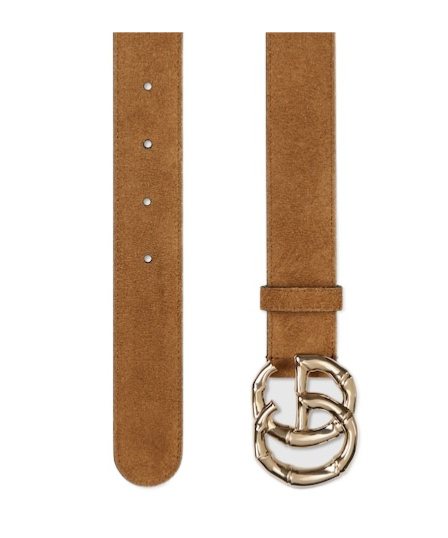 Gucci Suede Belt Gold-tone Hardware In Brown