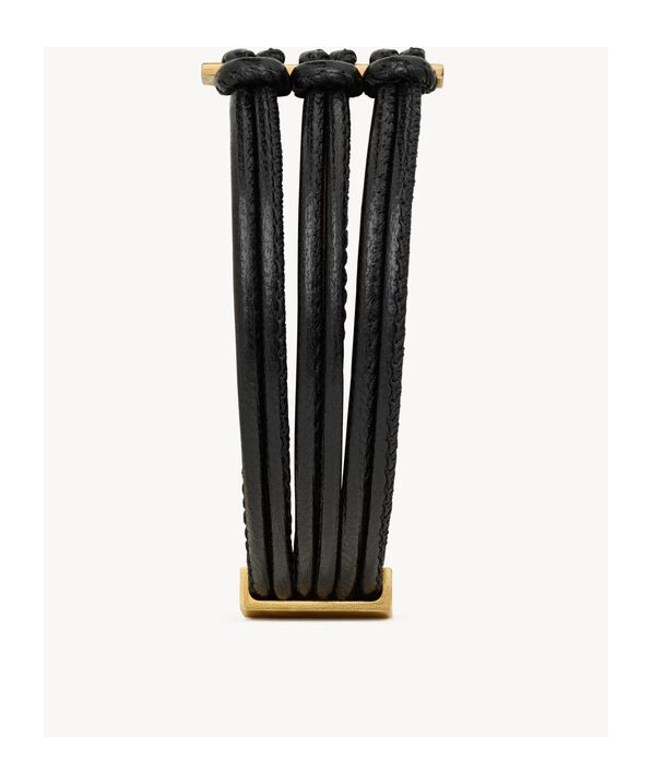 Saint Laurent Babylone Cord Bracelet In Leather In Black