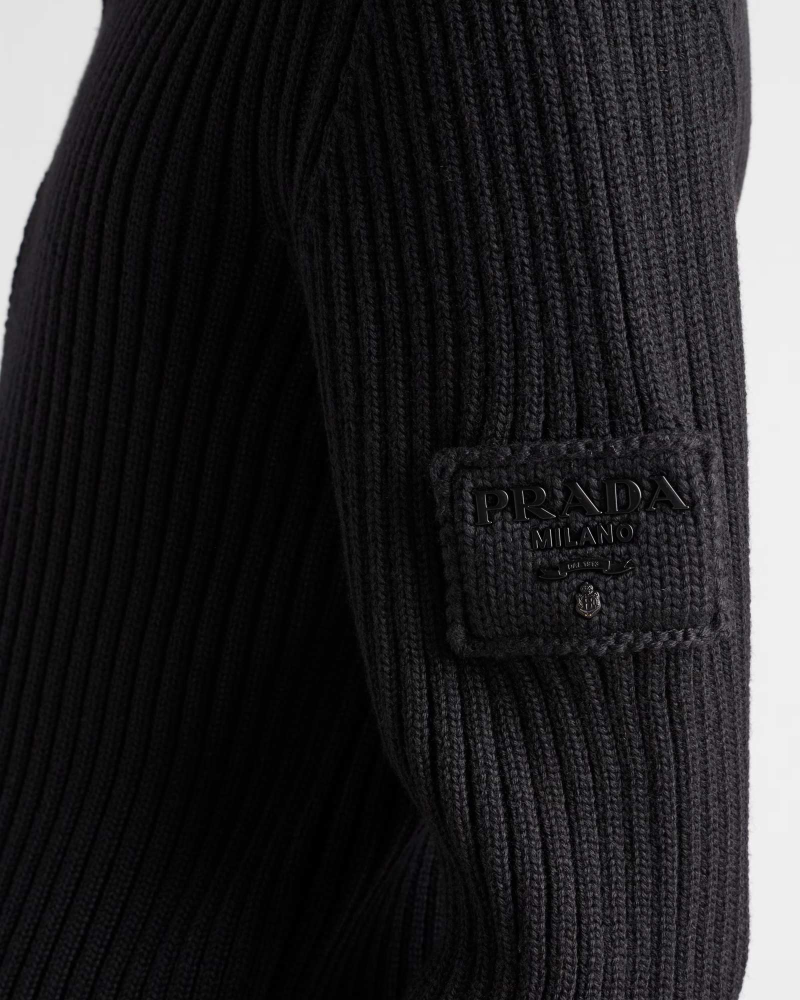 Prada Wool Cardigan In Black