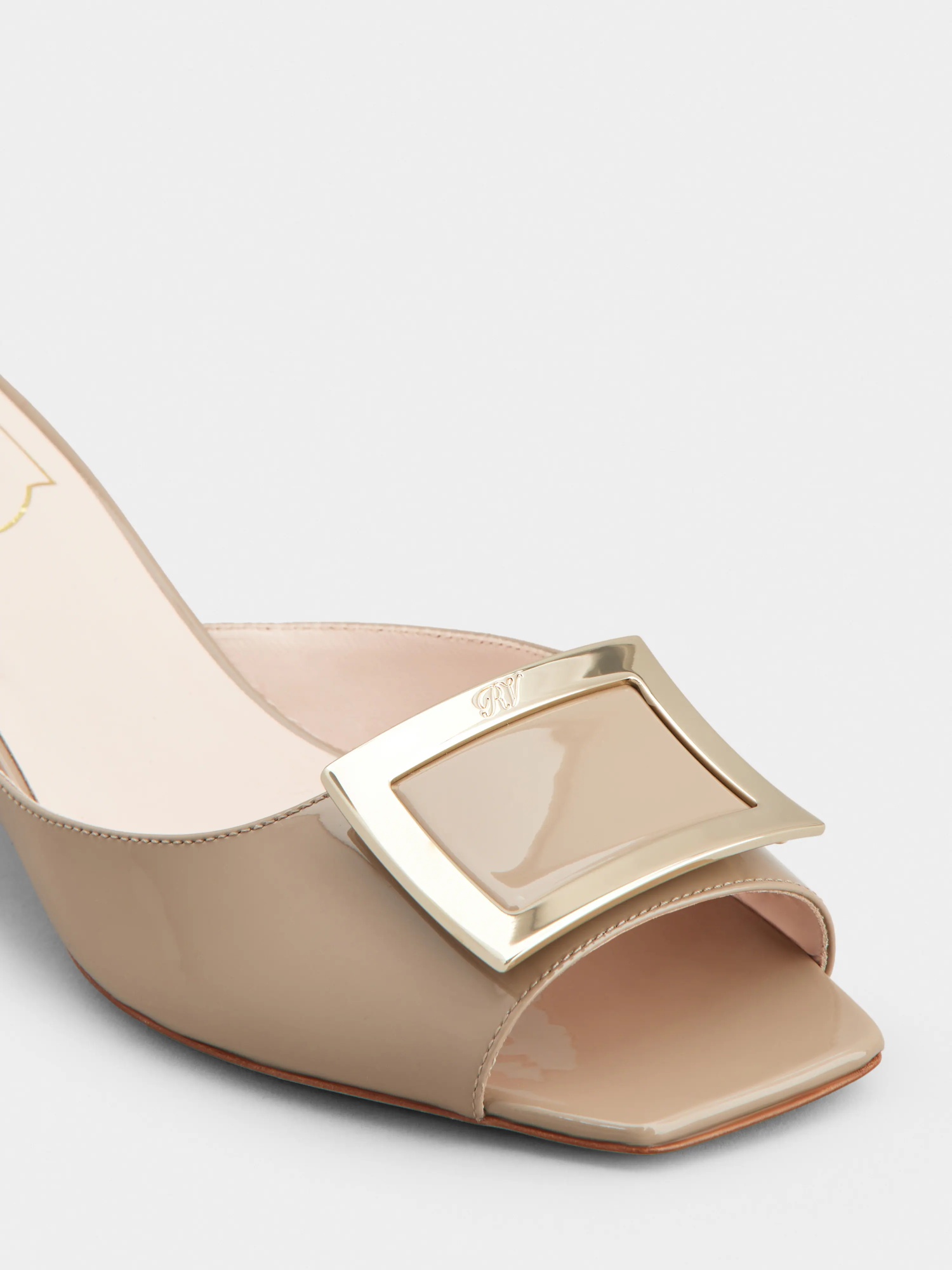 Shop Roger Vivier Trompette Mules In Patent Leather In Brown