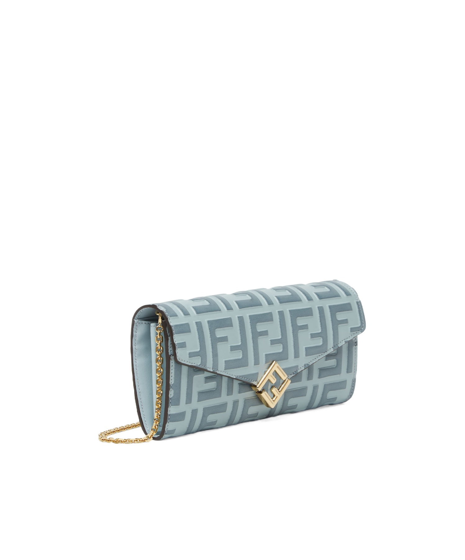 Fendi Ff Diamonds Wallet In Gray
