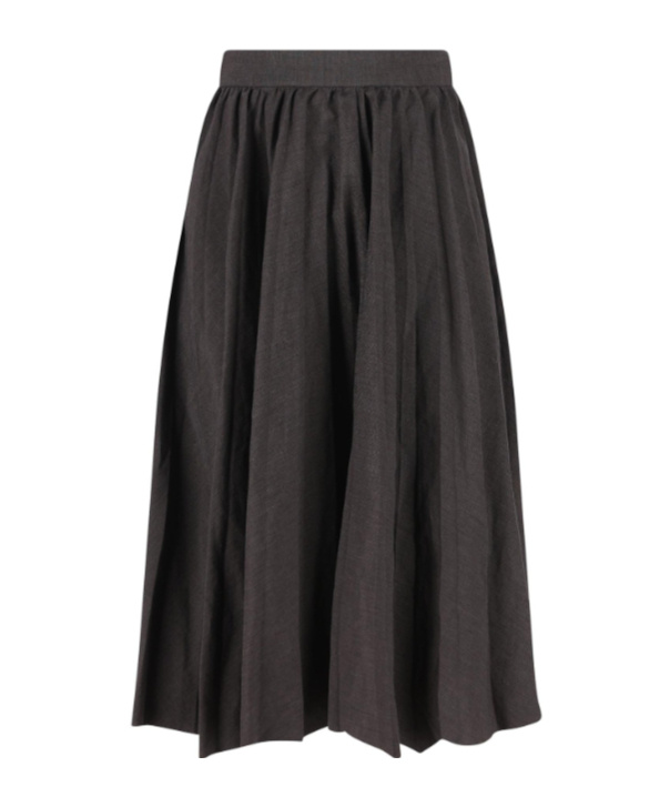 Balenciaga Low-waist Pleated Midi Skirt In Black