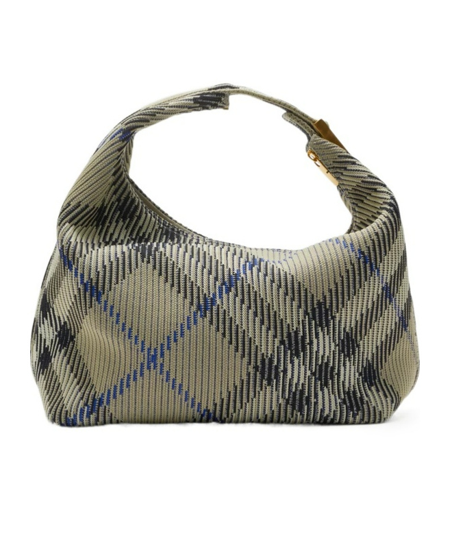 Burberry Women Embroidered Nylon Mini Peg Handbag In Gray