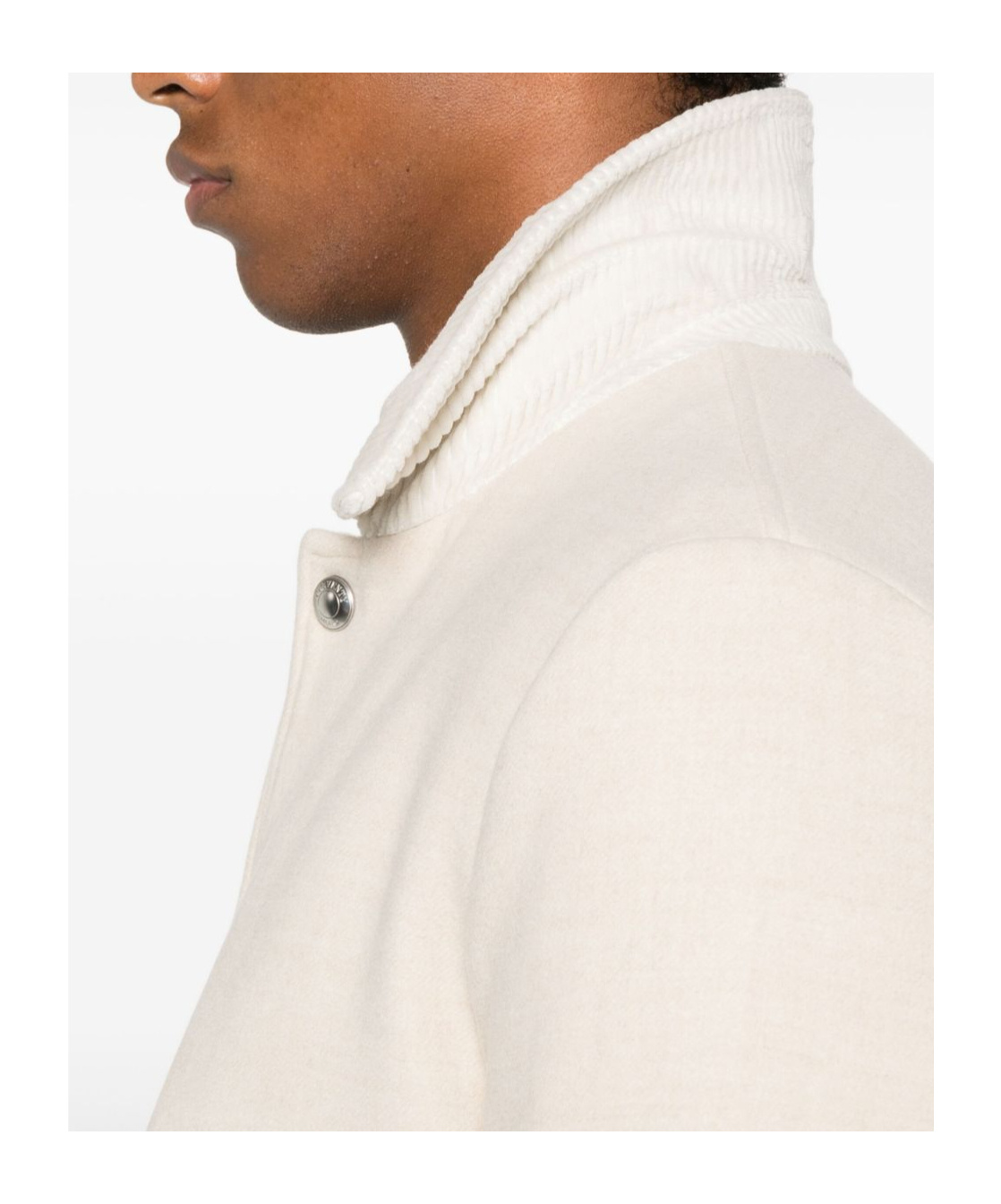 Eleventy Corduroy Collar Button Casual Jacket In Neutral