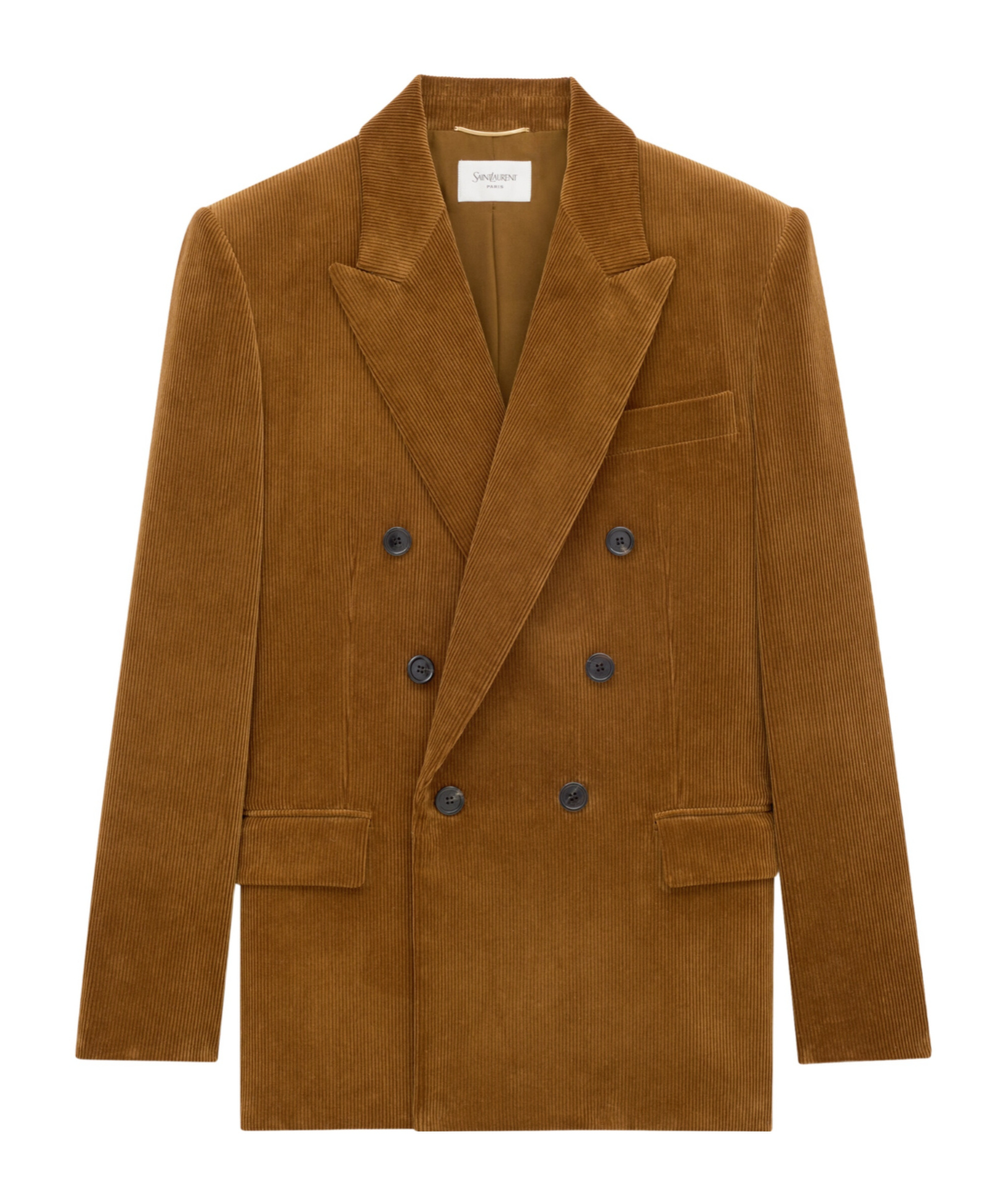 Saint Laurent Jacket In Corduroy In Brown