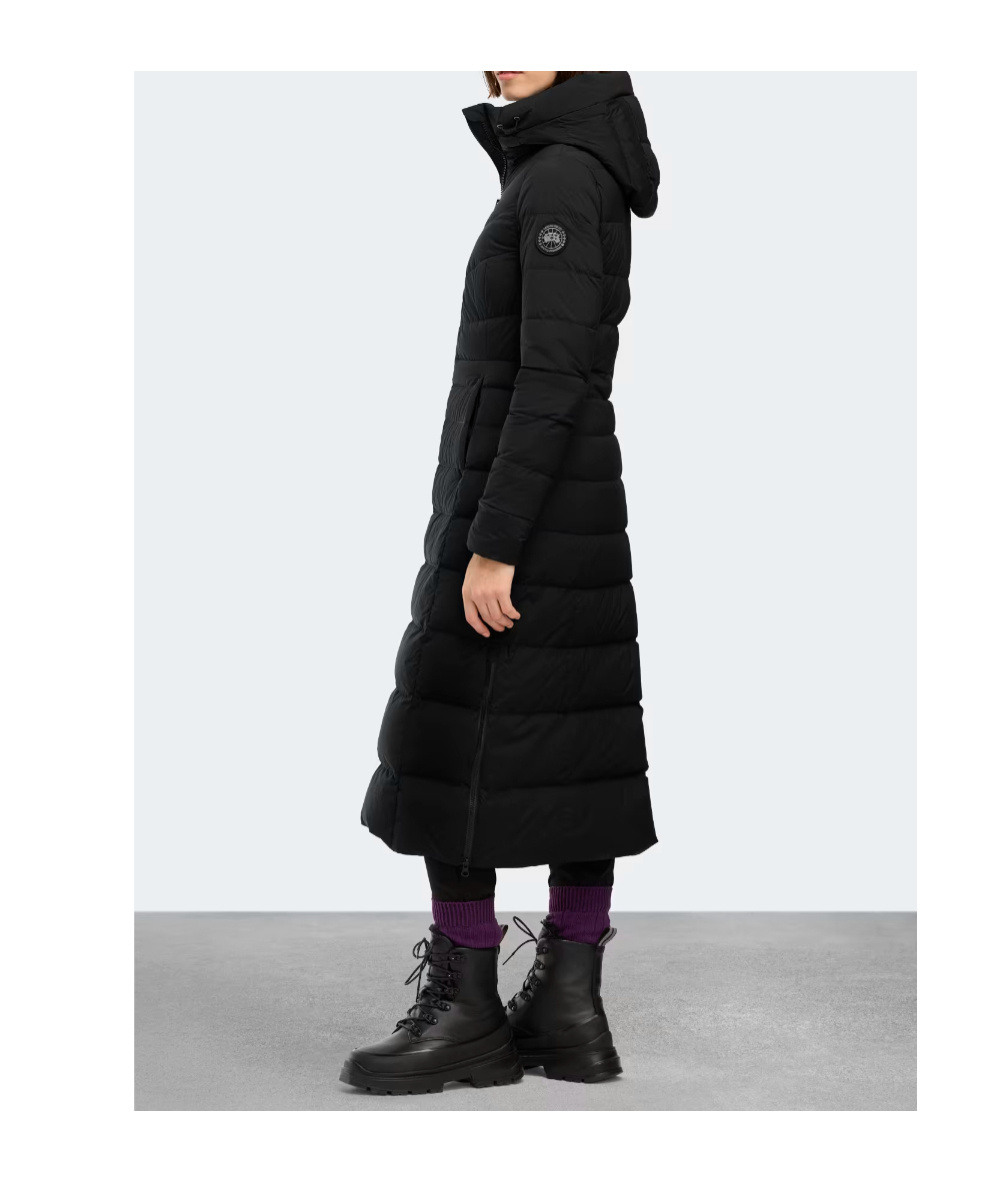 Canada Goose Clair Long Coat Black Label In Black