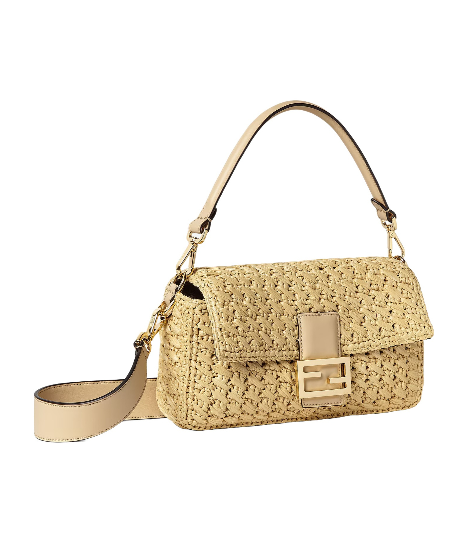 Fendi Women Champagne-coloured Medium Baguette Bag In Beige