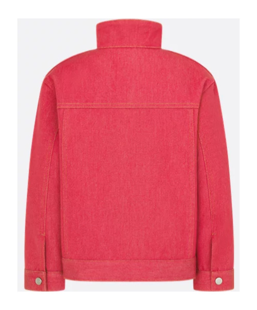 Dior Kids' Jacket In Stone Washed Raspberry Red