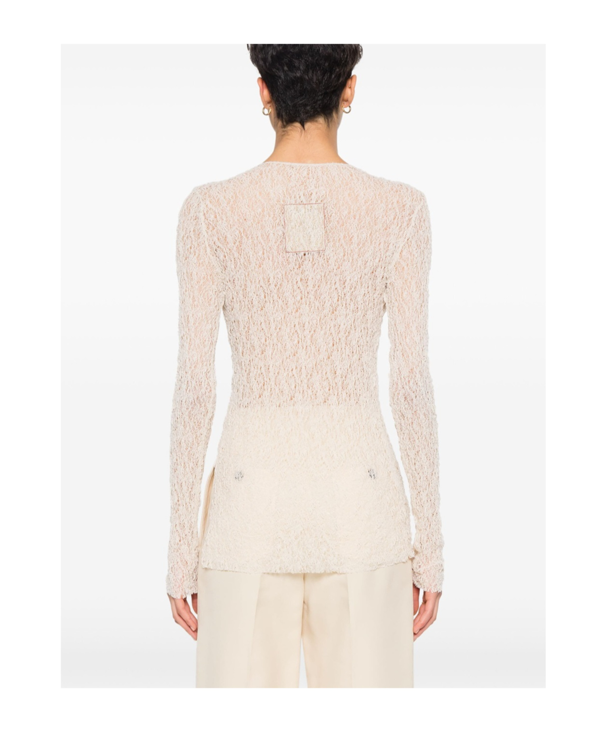 Uma Wang Teresa Round Neck Long Sleeves By  In White