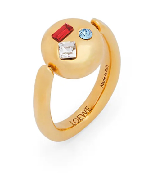 Loewe Anagram Pebble Ring In Yellow