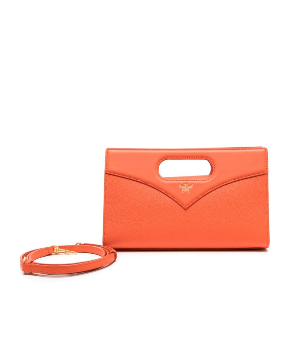 Mcm Small Diamond Logo Printed Tote Bag In Red