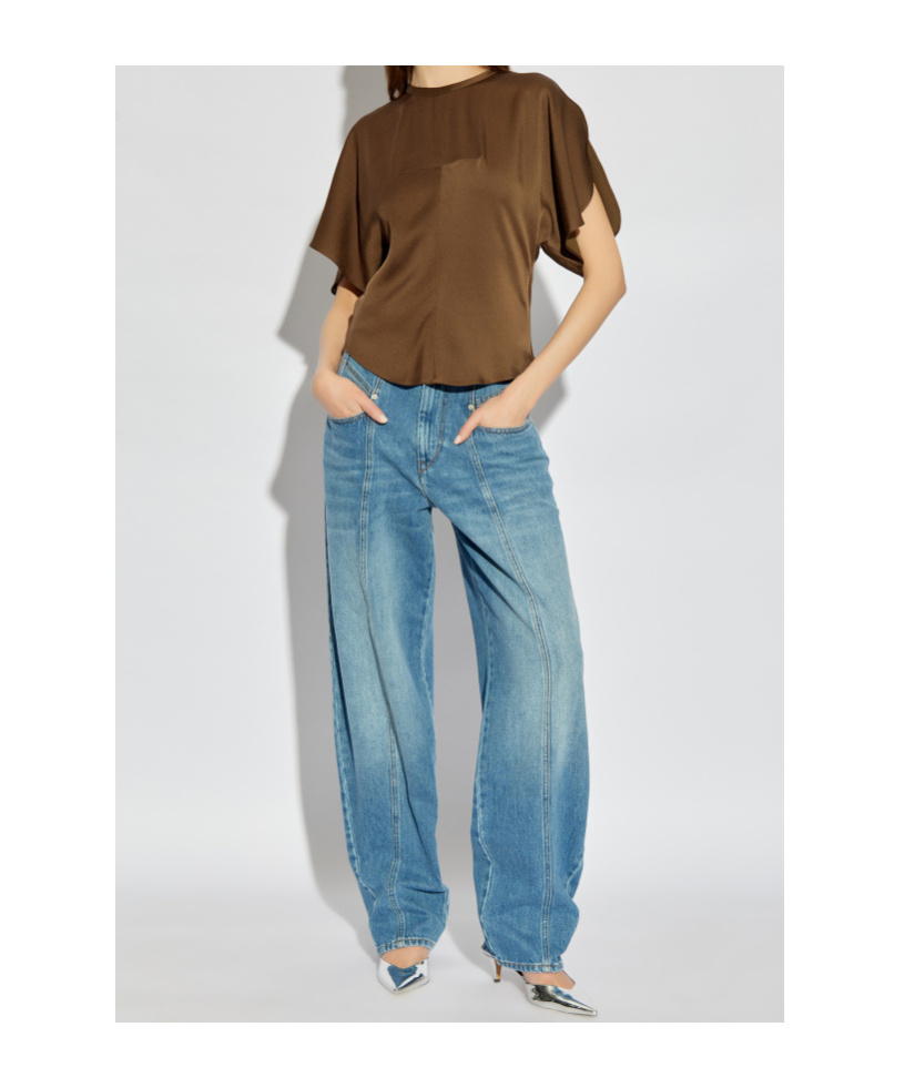 Isabel Marant Karlit Short-sleeved Top In Brown