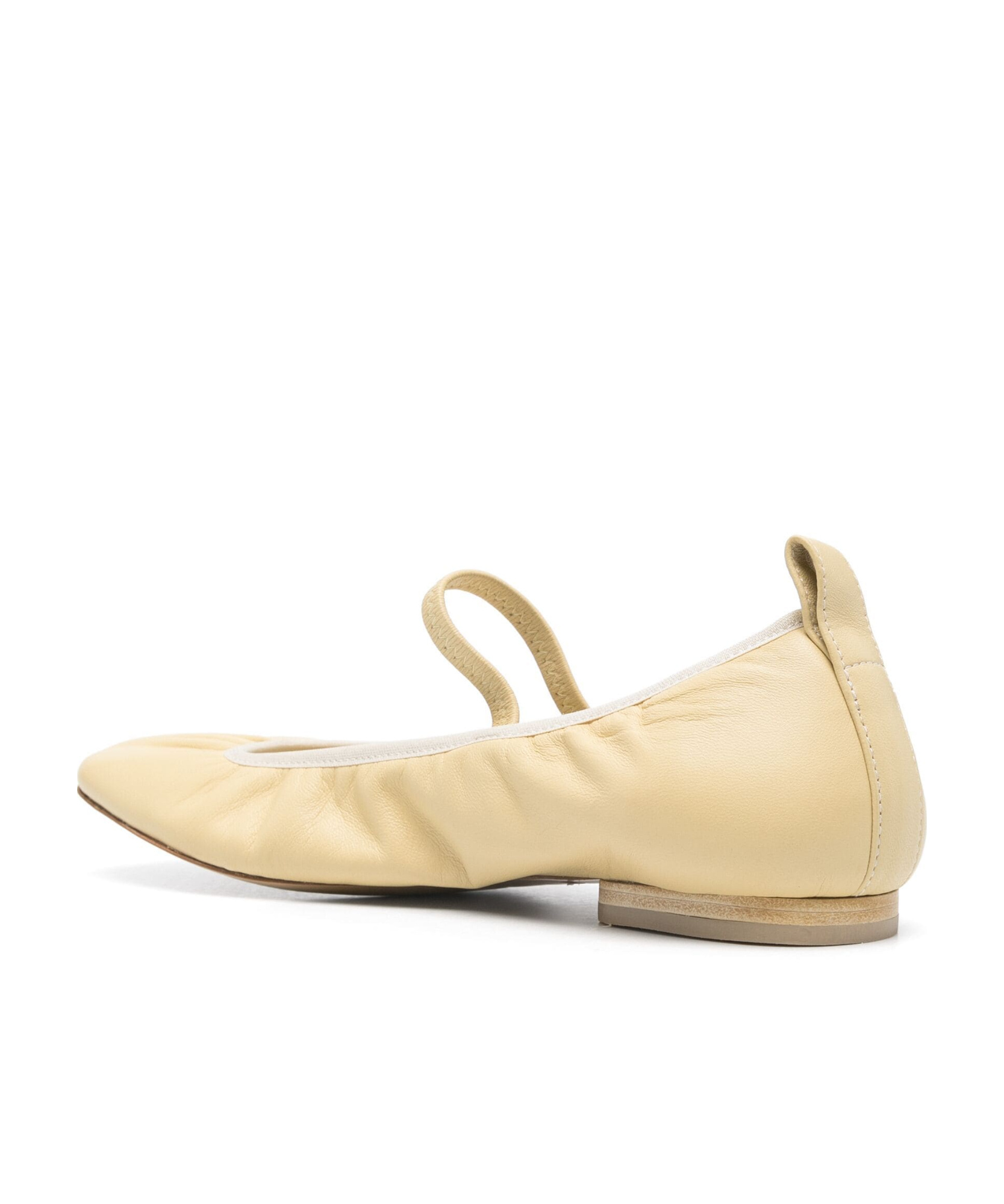 Lemaire Yellow Square Flat Ballerina Flats In Nude