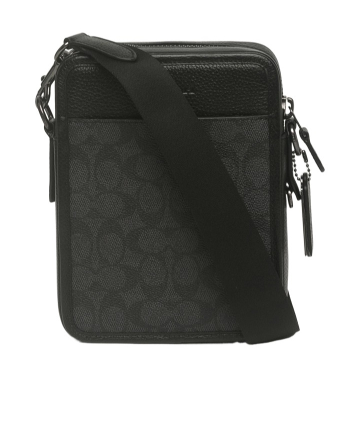 Coach Zippered Diagonal Backpack In Black