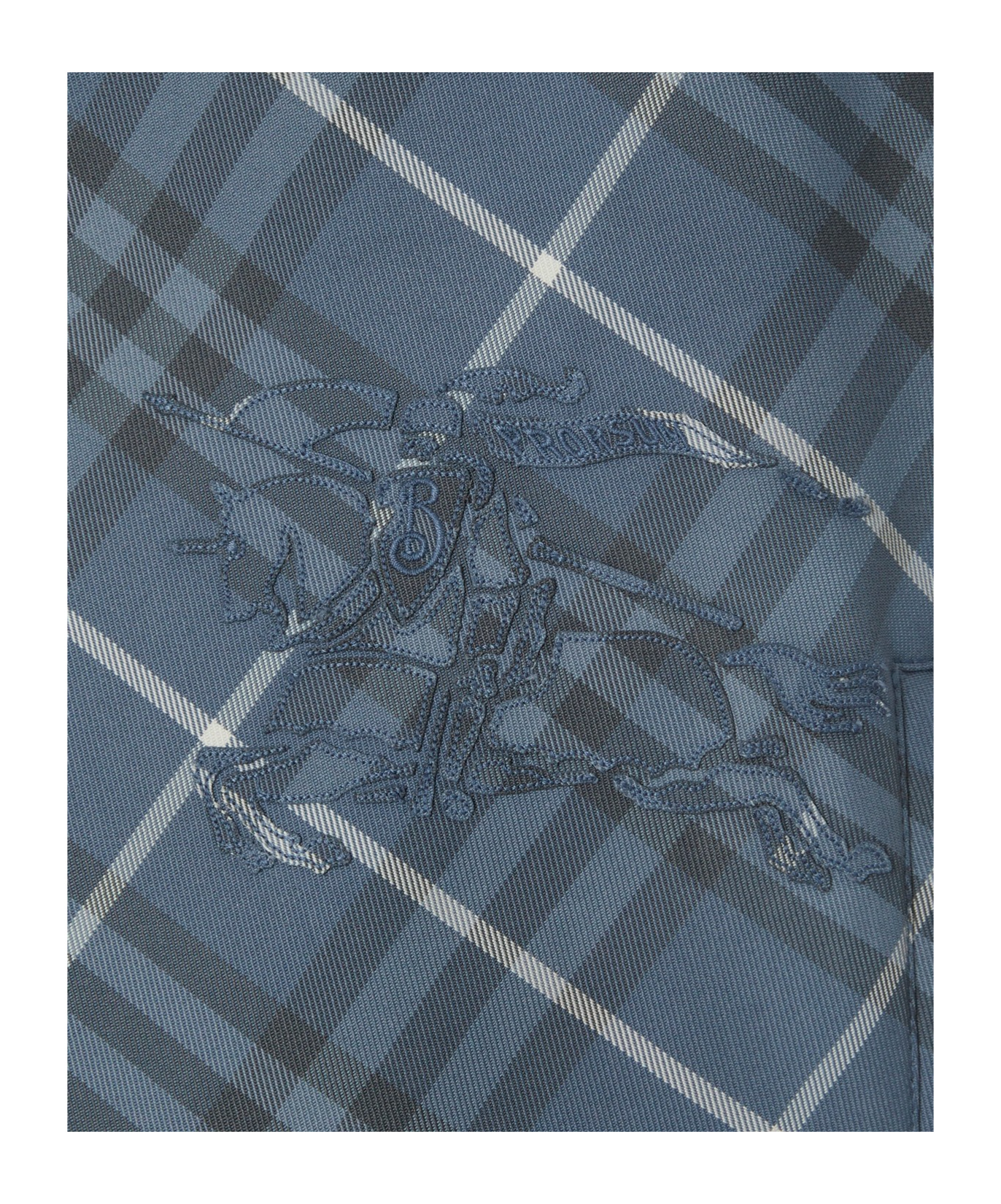 Burberry Checked Reversible Cropped Jacket In Blue