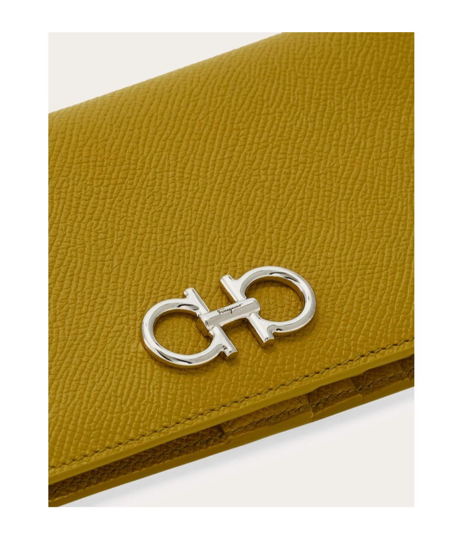 Ferragamo Gancini Wallet In Yellow