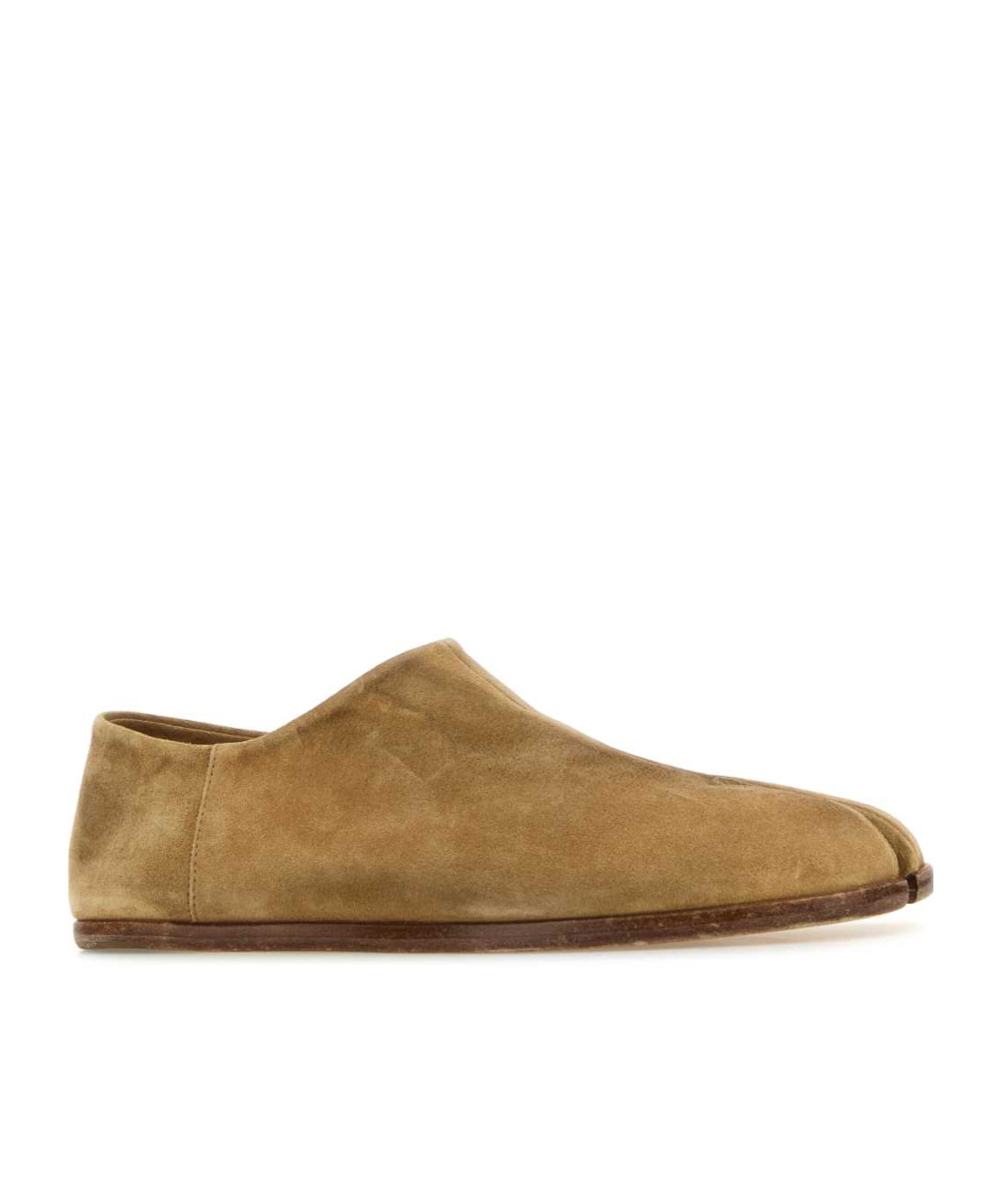 Maison Margiela Men Camel Suede Tabi Loafers In Neutral