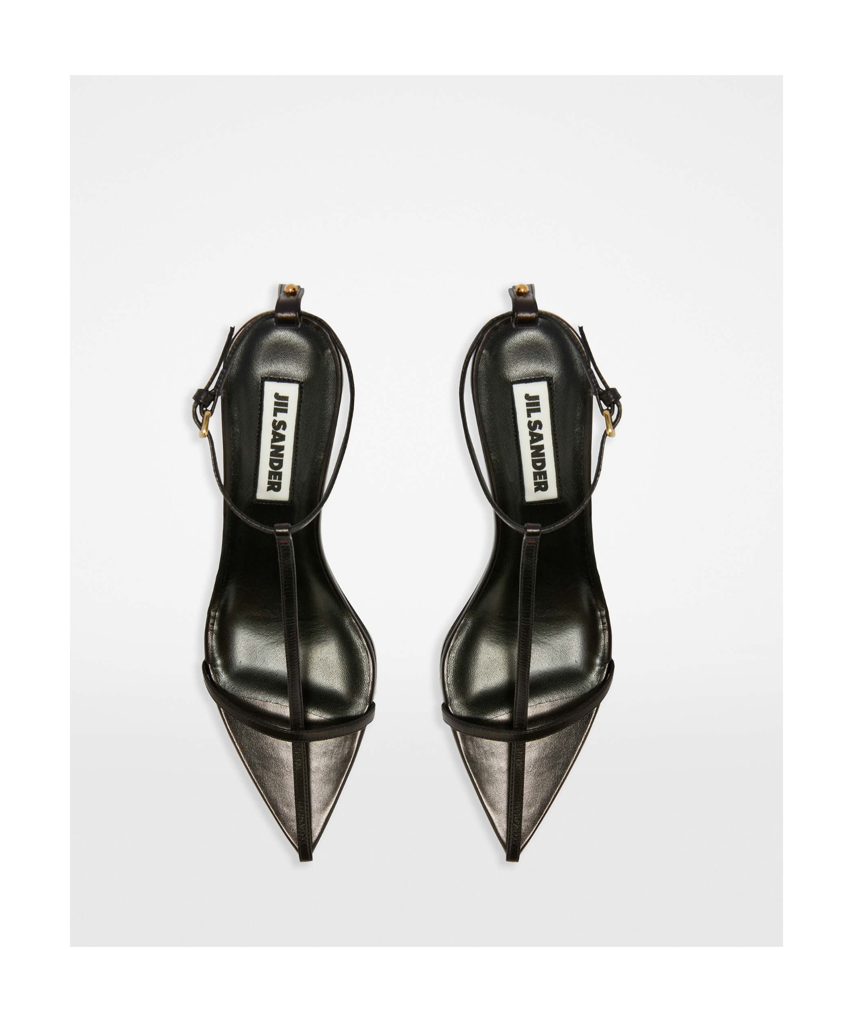 Jil Sander Leather Sandals With Weaved Straps In Black