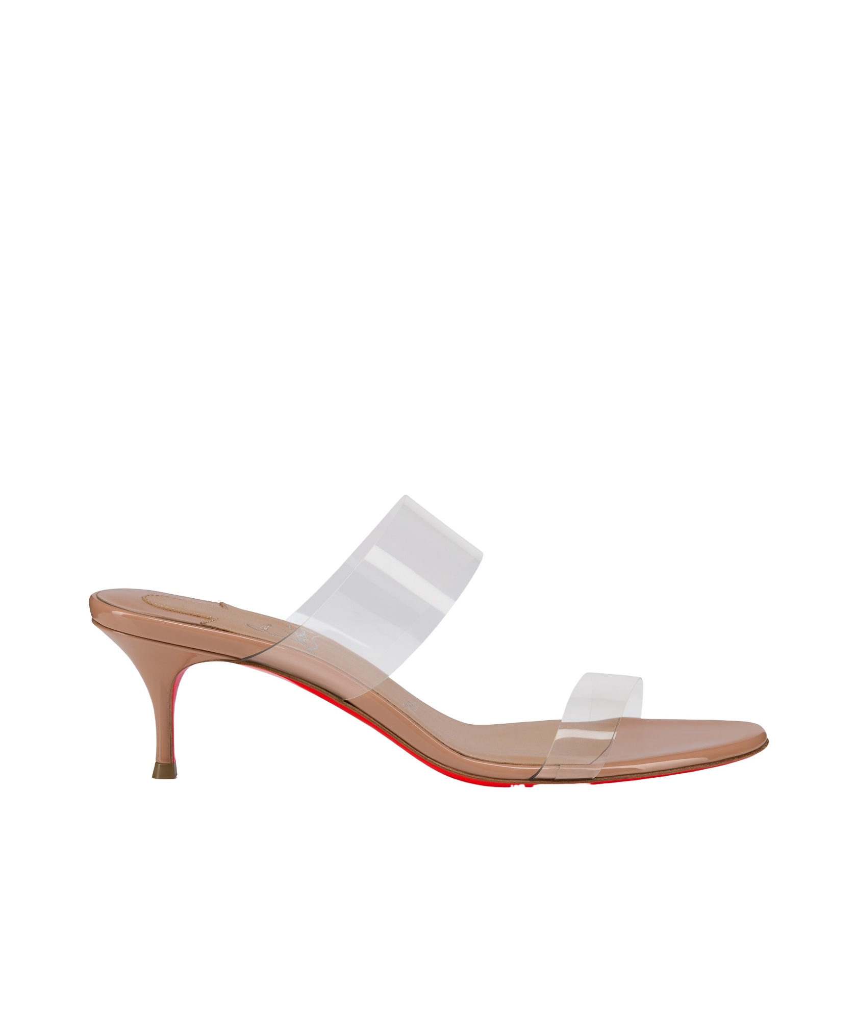 Christian Louboutin Just Nothing Clear Red Sole Slide Sandals In Neutral
