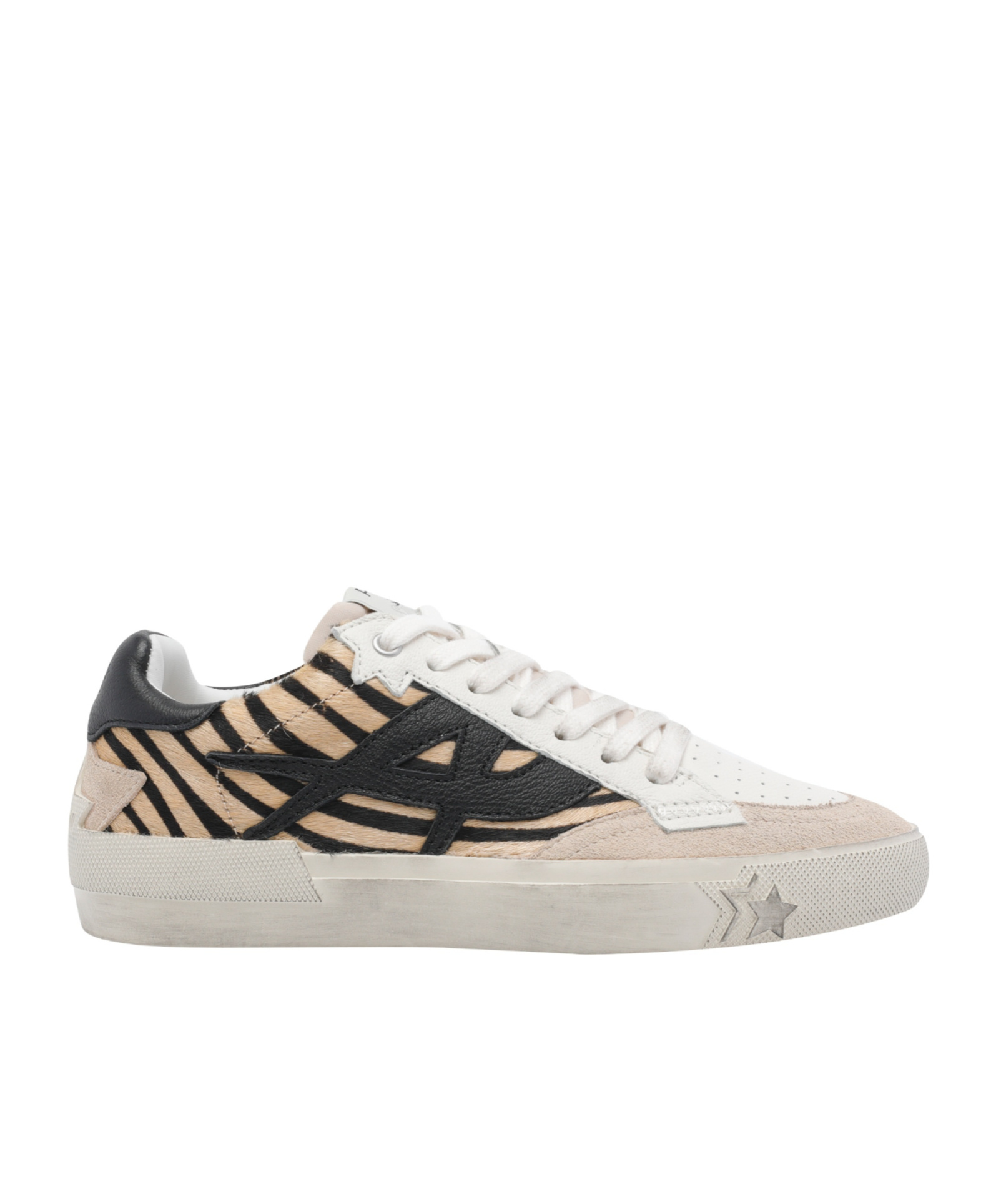 Ash Contemporary Low Top Sneakers With Contrast Panels In Brown