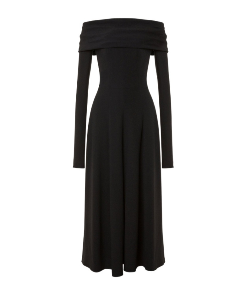 Alberta Ferretti Off-the-shoulder Evening Dress In Black