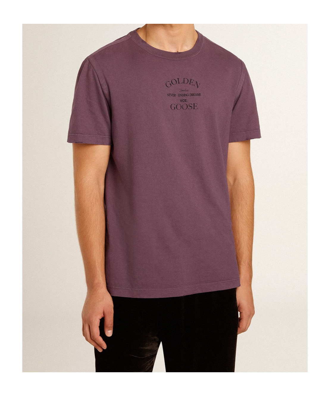 Golden Goose Crew Neck Graphic Print Straight Hem In Red