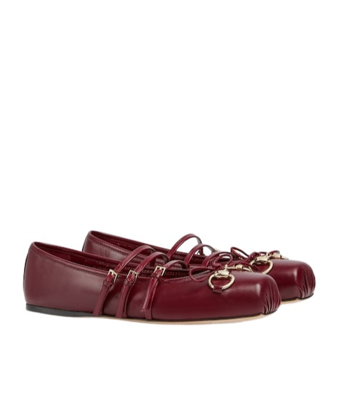 Shop Gucci Women's Horsebit Ballet Flat In Red