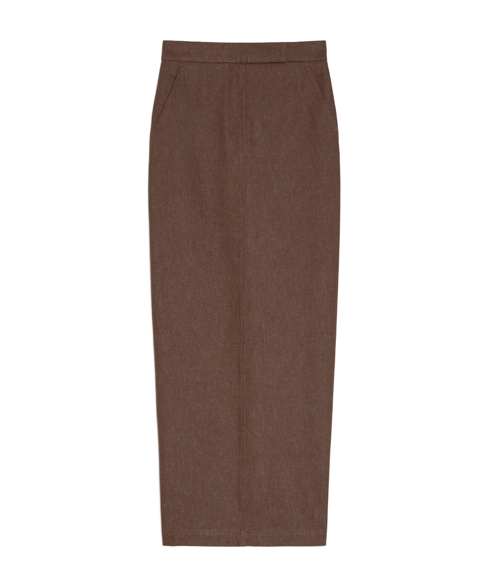 Max Mara Maxi Denim Skirt In Brown