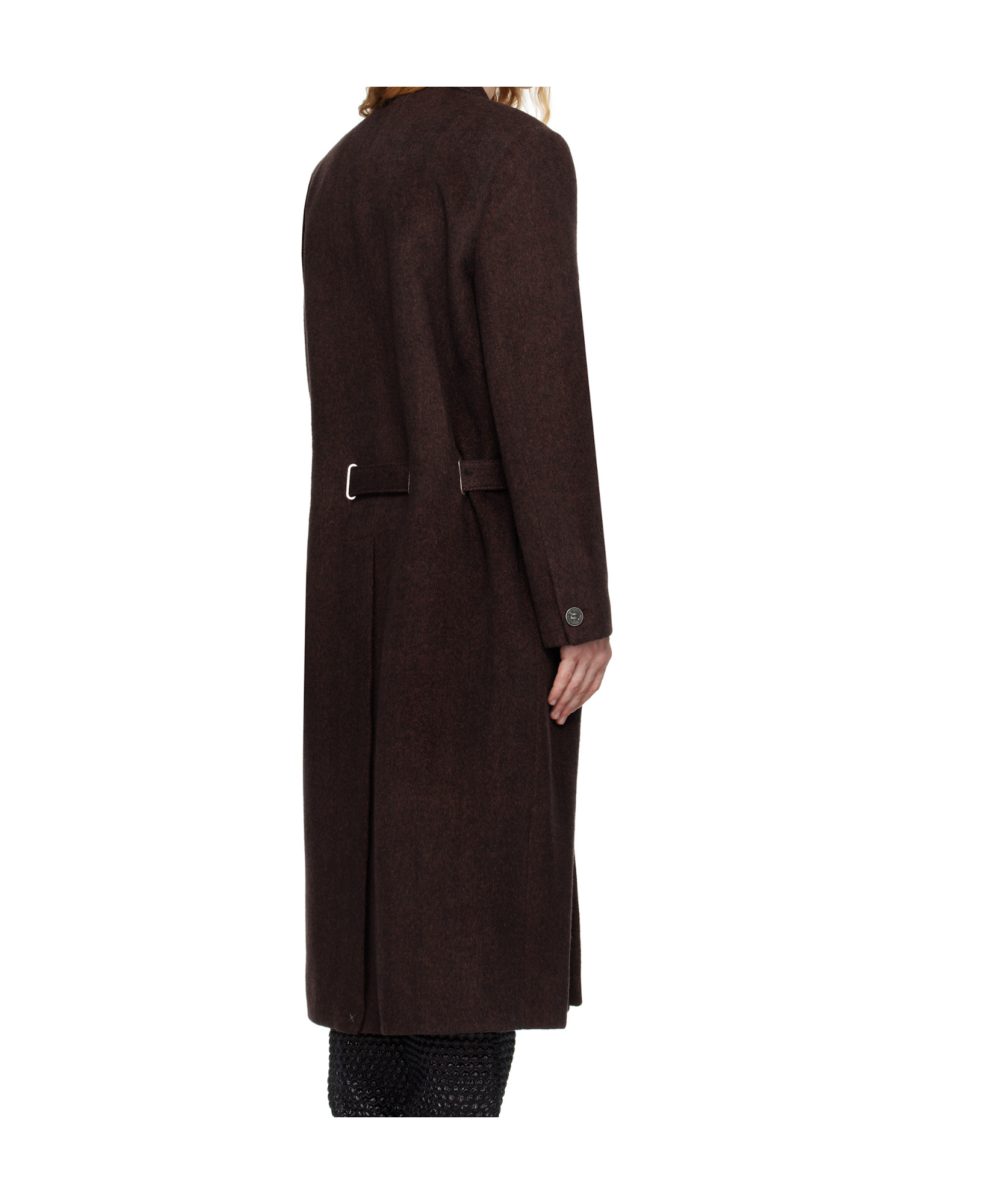 Y/project Wool-blend Y Belt Overcoat In Black