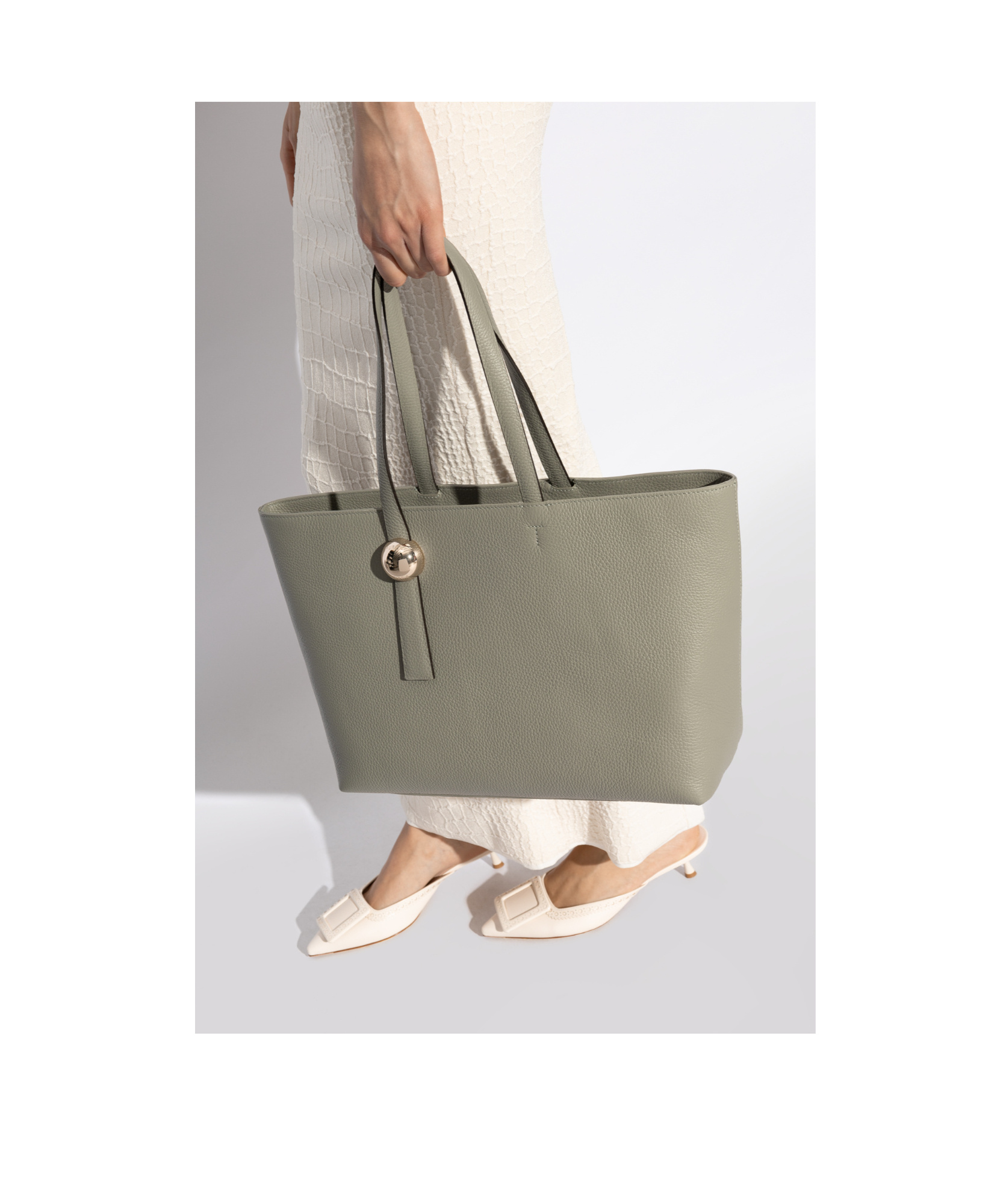 Furla Large Sfera Tote Bag In Gray