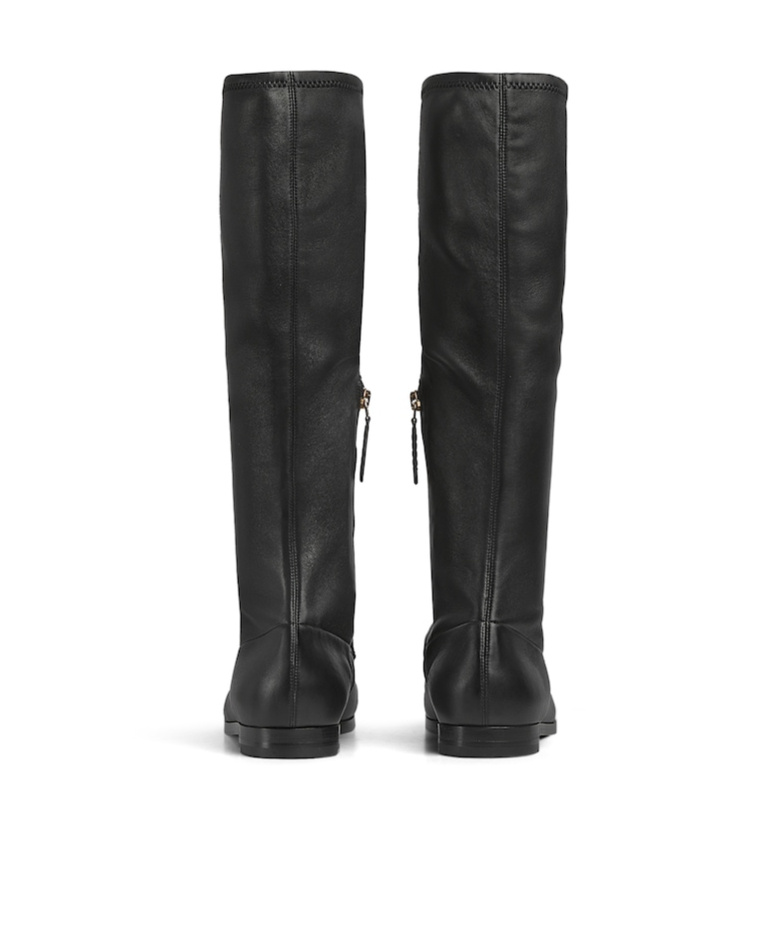 Gucci Leather Knee-high Boots Metal Hardware In Black