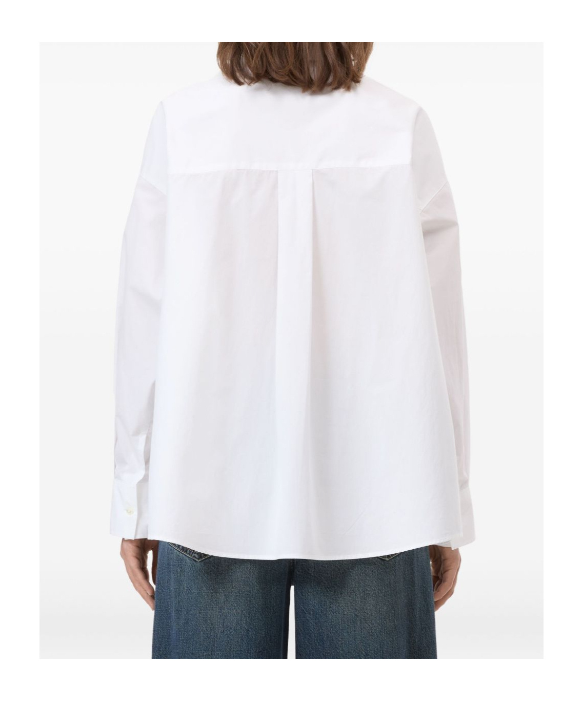 Closed Button-up Long Sleeve Shirt In White