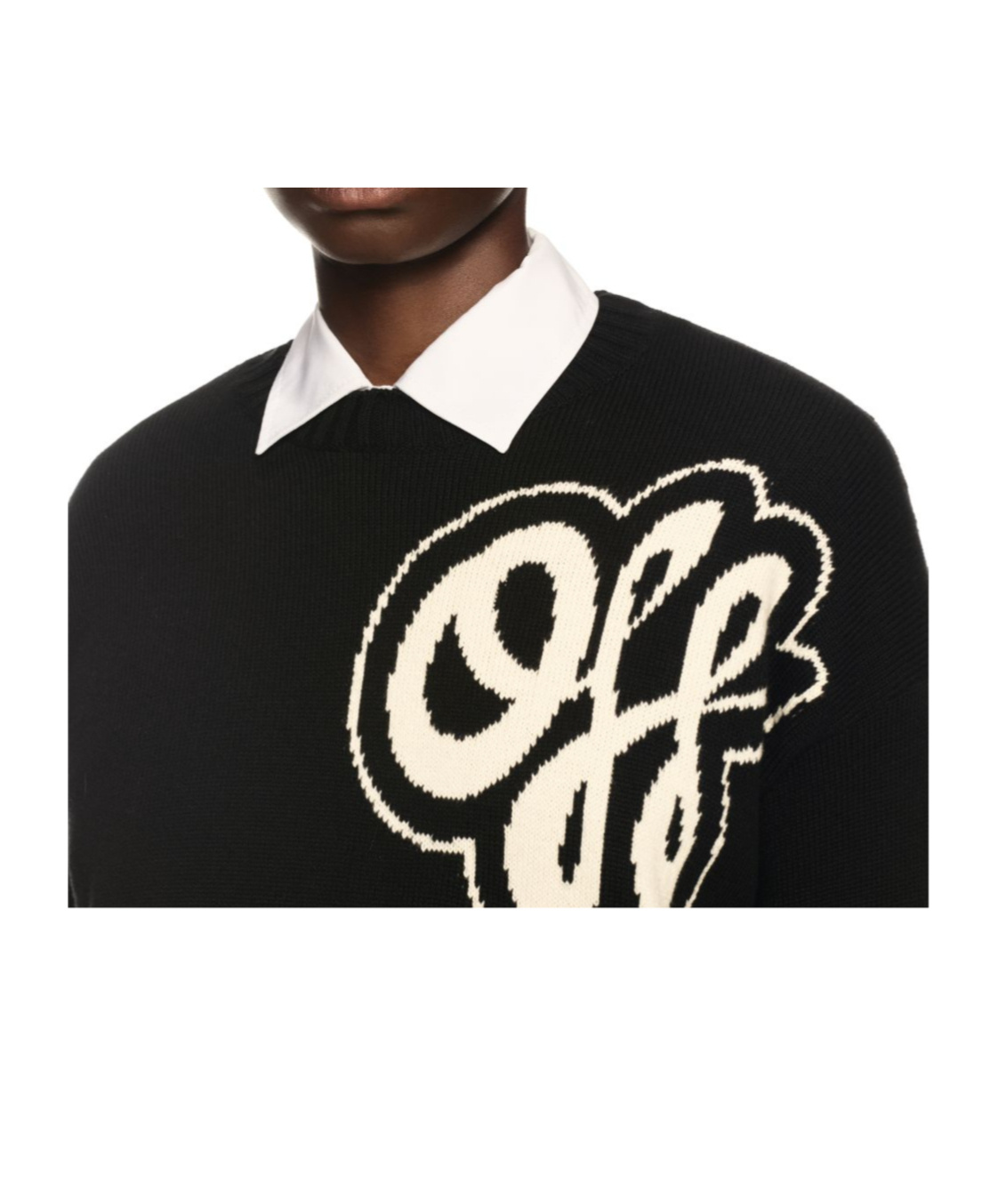 Off-white Hand-drawn Script Sweater In Black