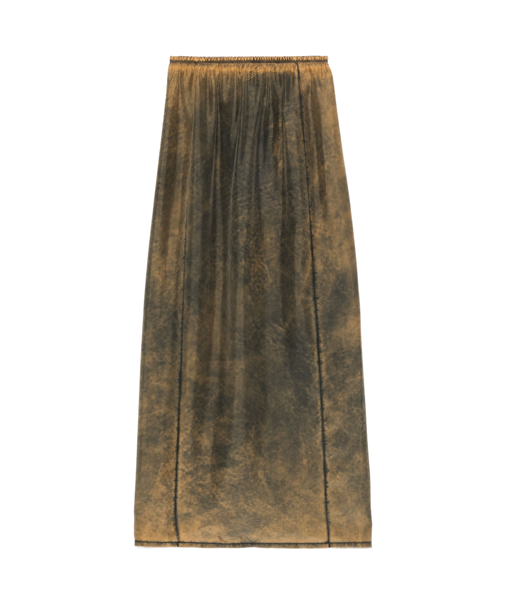 Shop Mm6 Maison Margiela Silk Midi Skirt In Brown