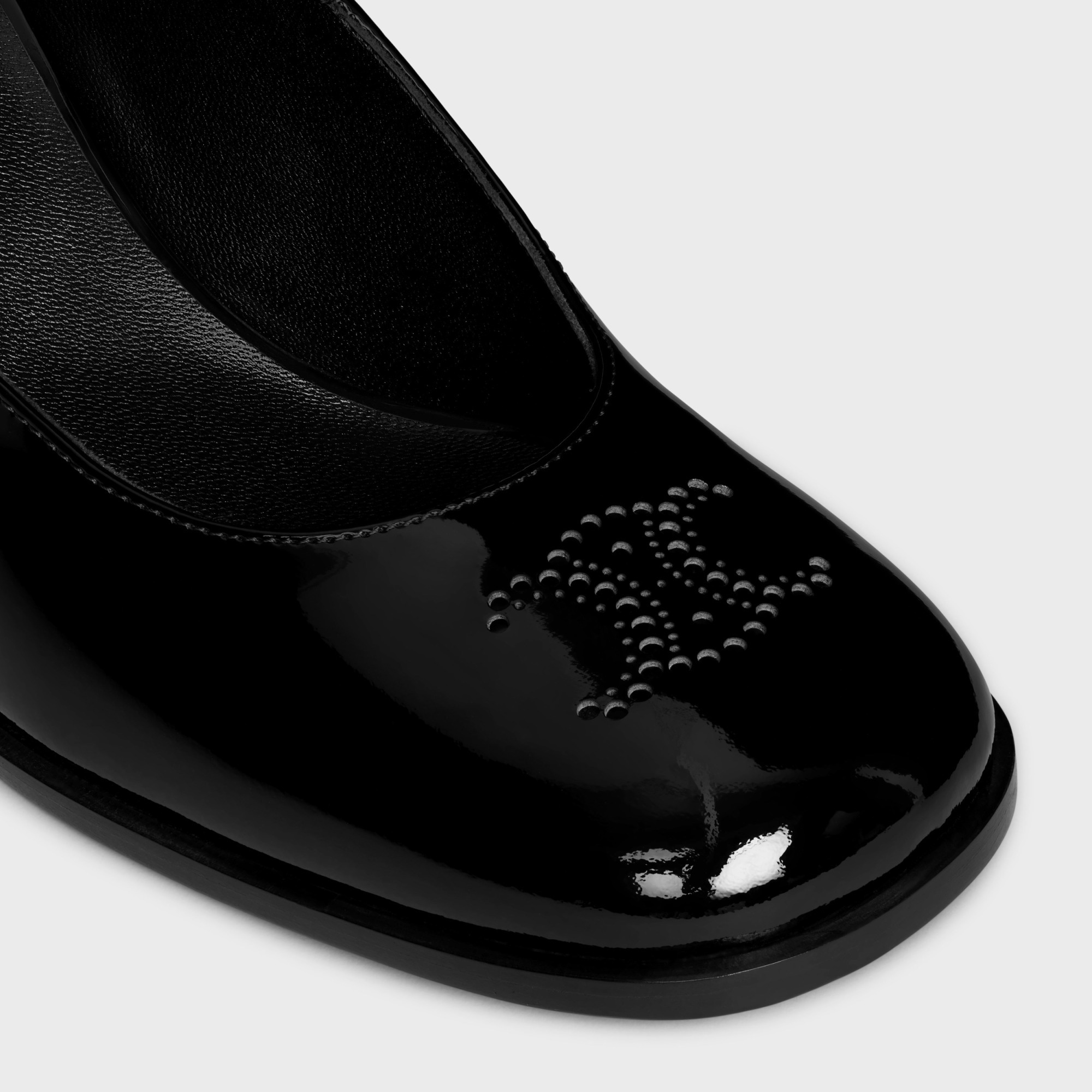 CELINE CELINE LILY PERFORATED TRIOMPHE BABIES IN PATENT CALFSKIN