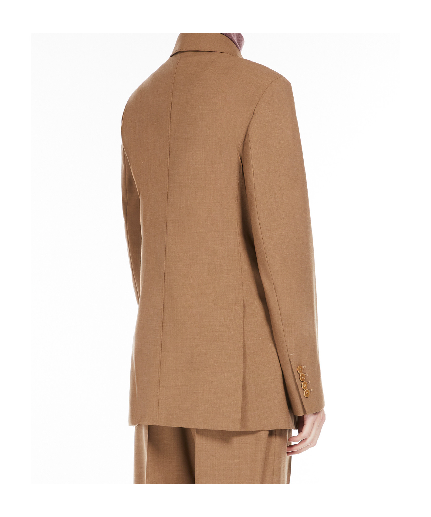 Max Mara Double-breasted Wool Suit Coat In Brown