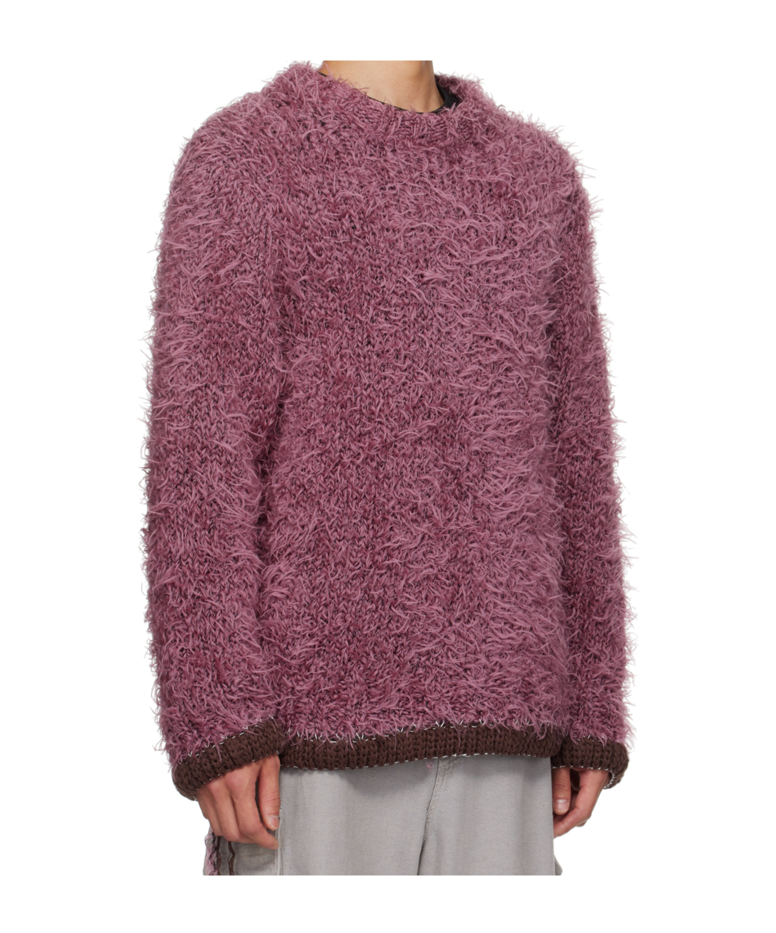 Sacai Round Neck Long-sleeved Sweater In Multi